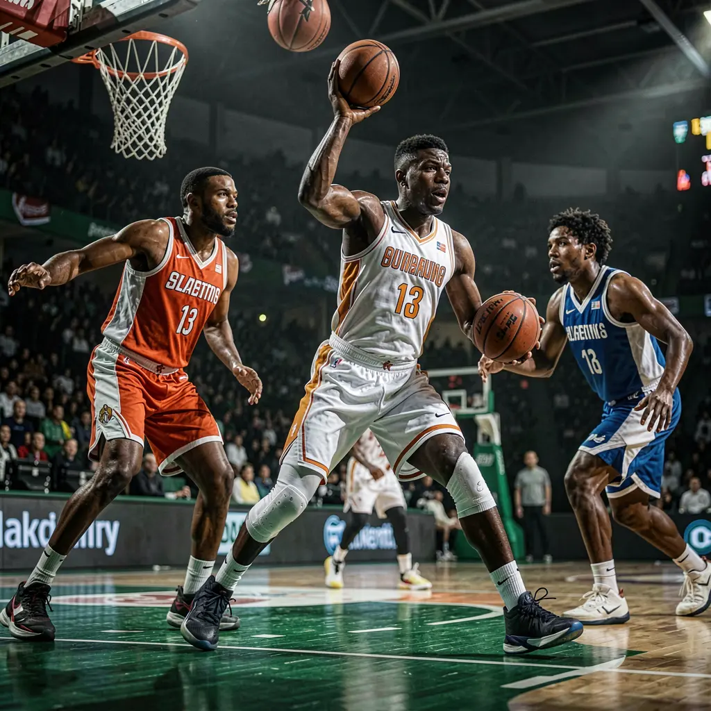 Intense basketball moment with players battling for the ball inside a packed arena showcasing high stakes action available through SINA66 sports betting in the Philippines